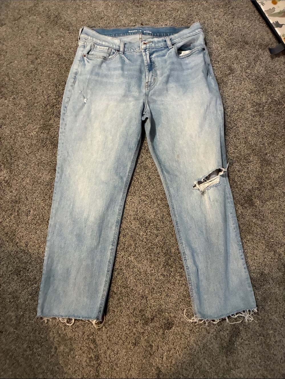 Old Navy Light Blue Distressed Boyfriend Jeans